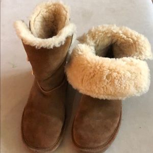 BearPaw Suede Boots, with sheep-skin/wool liner.